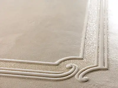 Dekor, Optik beton, Farbe beige, Stil boiserie, Unglasiertes Feinsteinzeug, 60x120 cm, Oberfläche matte